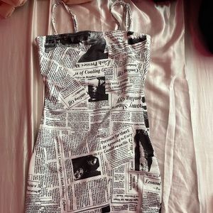 Bodycon news print dress